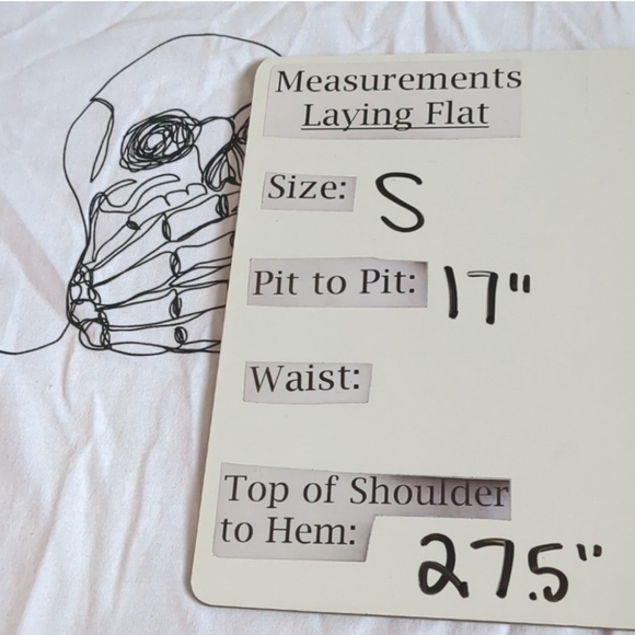 Nasty Gal Heads Will Roll Skull Sketch Graphic Tee in White size Small - Picture 6 of 6